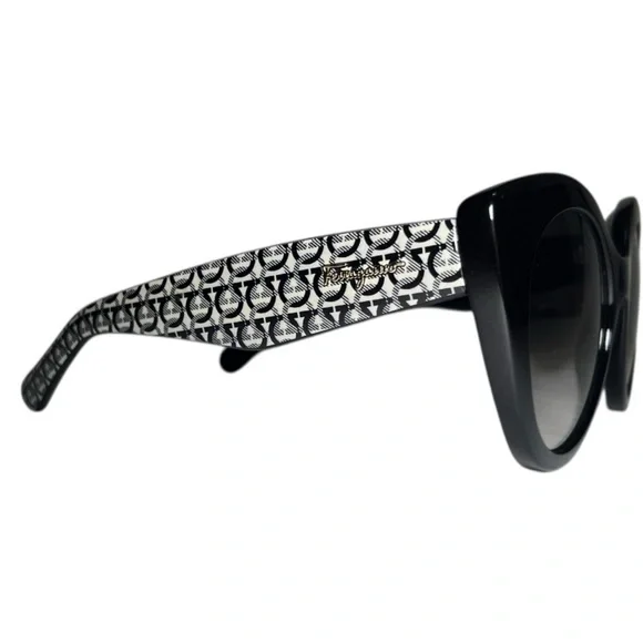 NWT Elegant Salvatore Ferragamo SF964S 003 Sunglasses Women's BLK Made In Italy - Picture 4 of 10